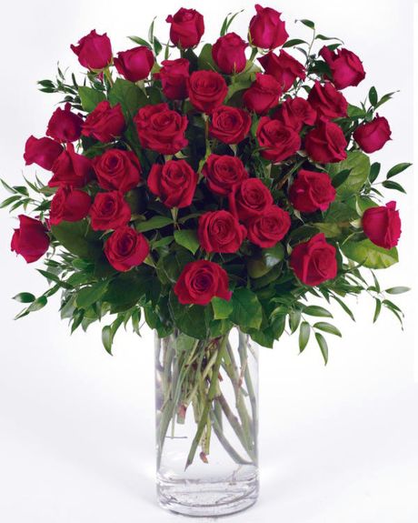 36 red roses-36 red roses aranged in a vase-red roswes