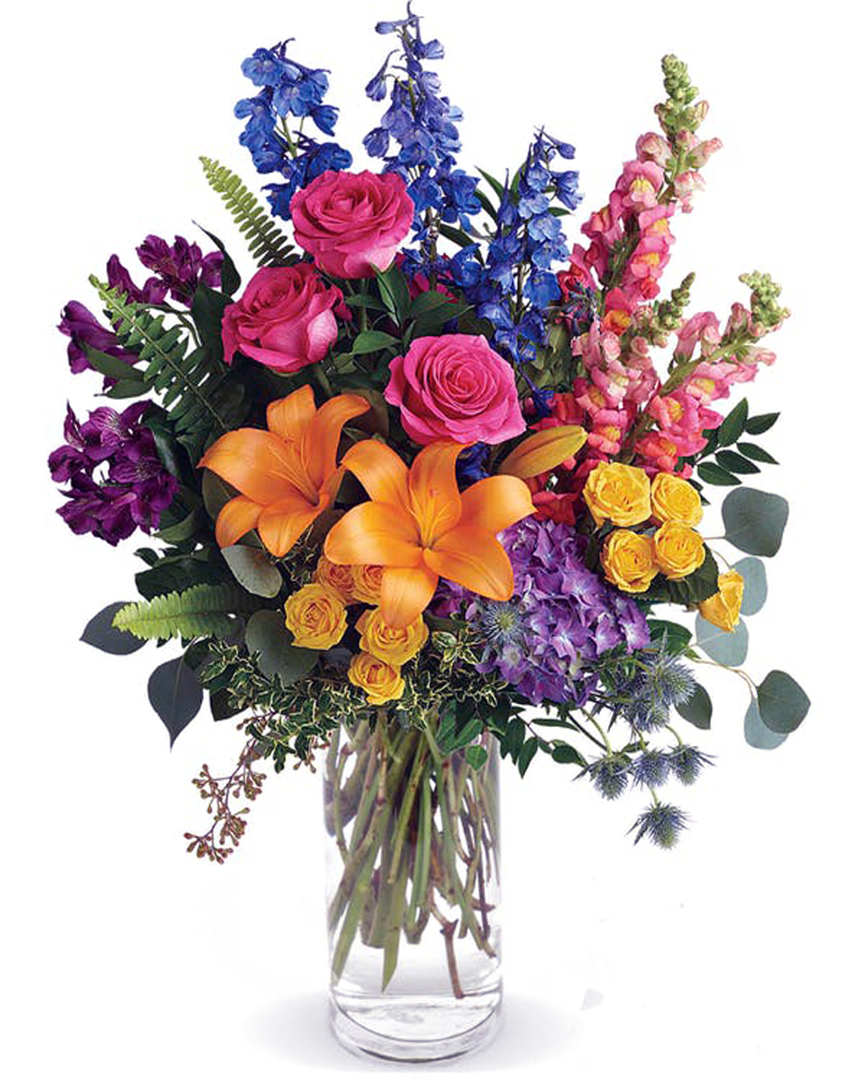All Smiles Deluxe Send the party anywhere with this stunning arrangement of premium florals in bright, bright colors.
DELIVERY: Every order is hand-delivered direct to the recipient. These items will be delivered by us locally, or a qualified, retail, local florist..
 

