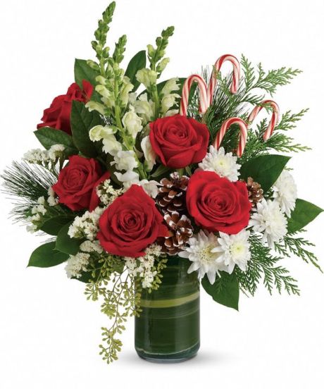 Fa La LaTis the season!  This arrangement features the colors and textures of the holidays.-christmas flowers