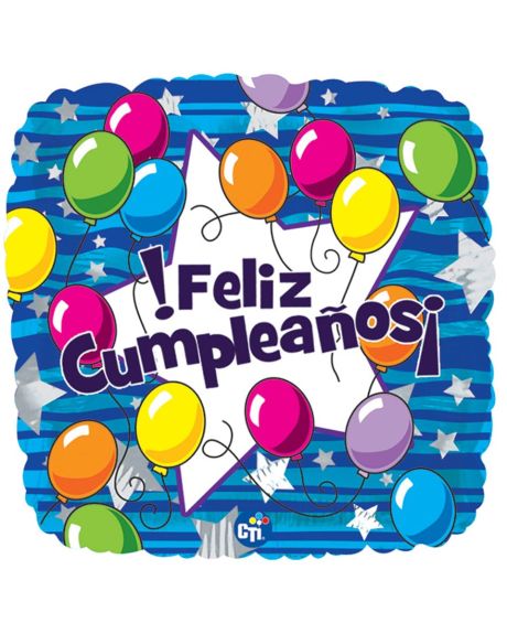 Feliz Cumpleanos Burst of color Mylar-birthday Mylar balloon