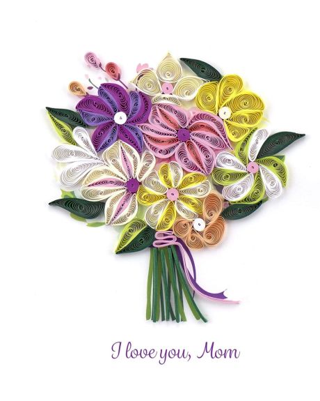I Love You Mom Quilling Card