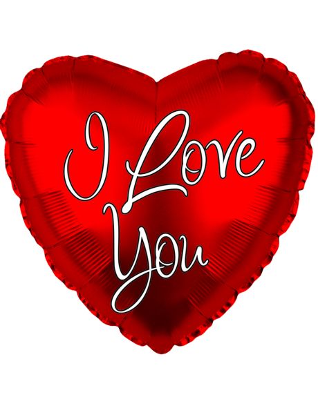 I Love You Heart Mylar - A red heart shaped mylar with script " I Love You"-mylar balloon 
